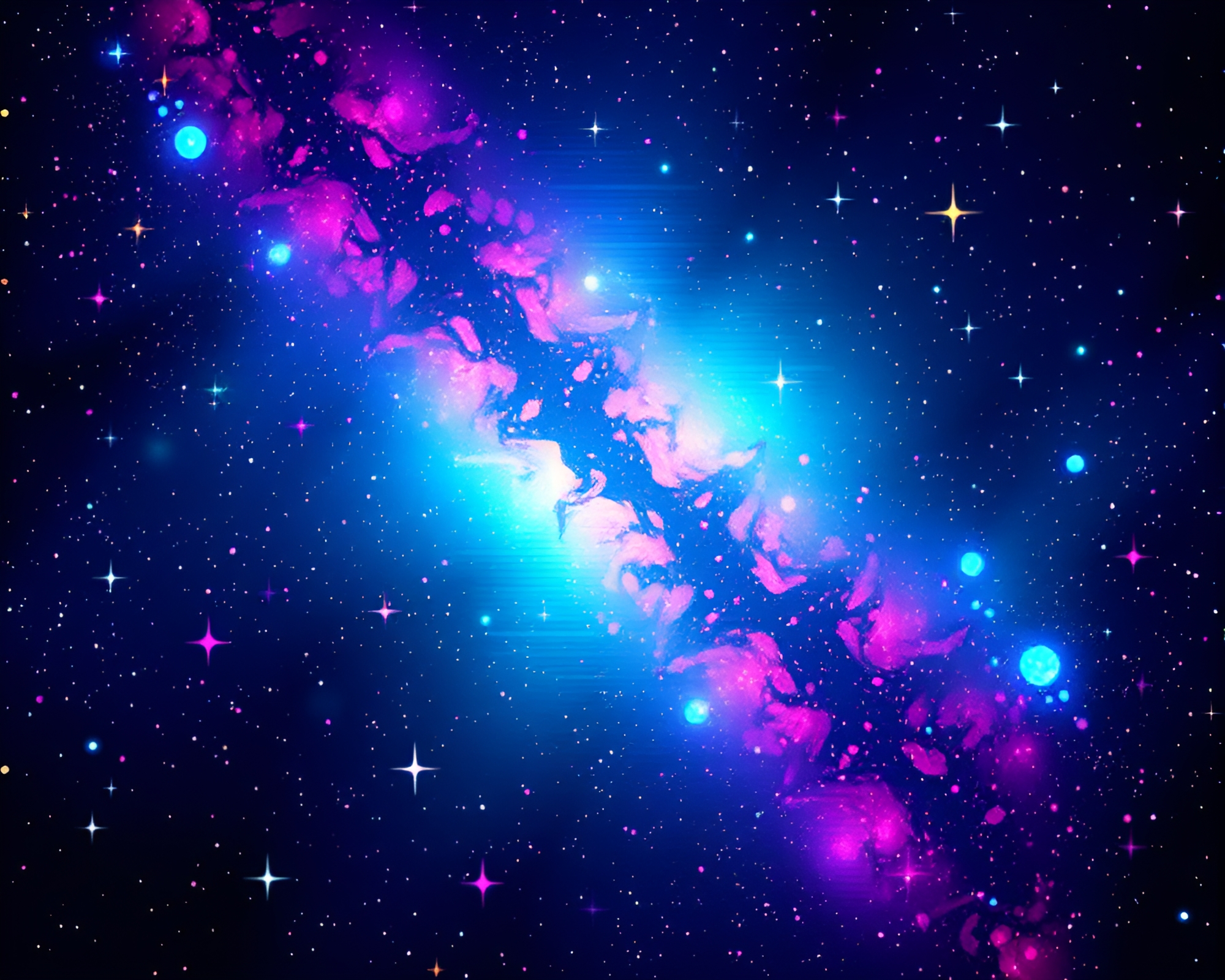 Cosmic Glitch Art in 8-Bit Starfield – free AI stock image