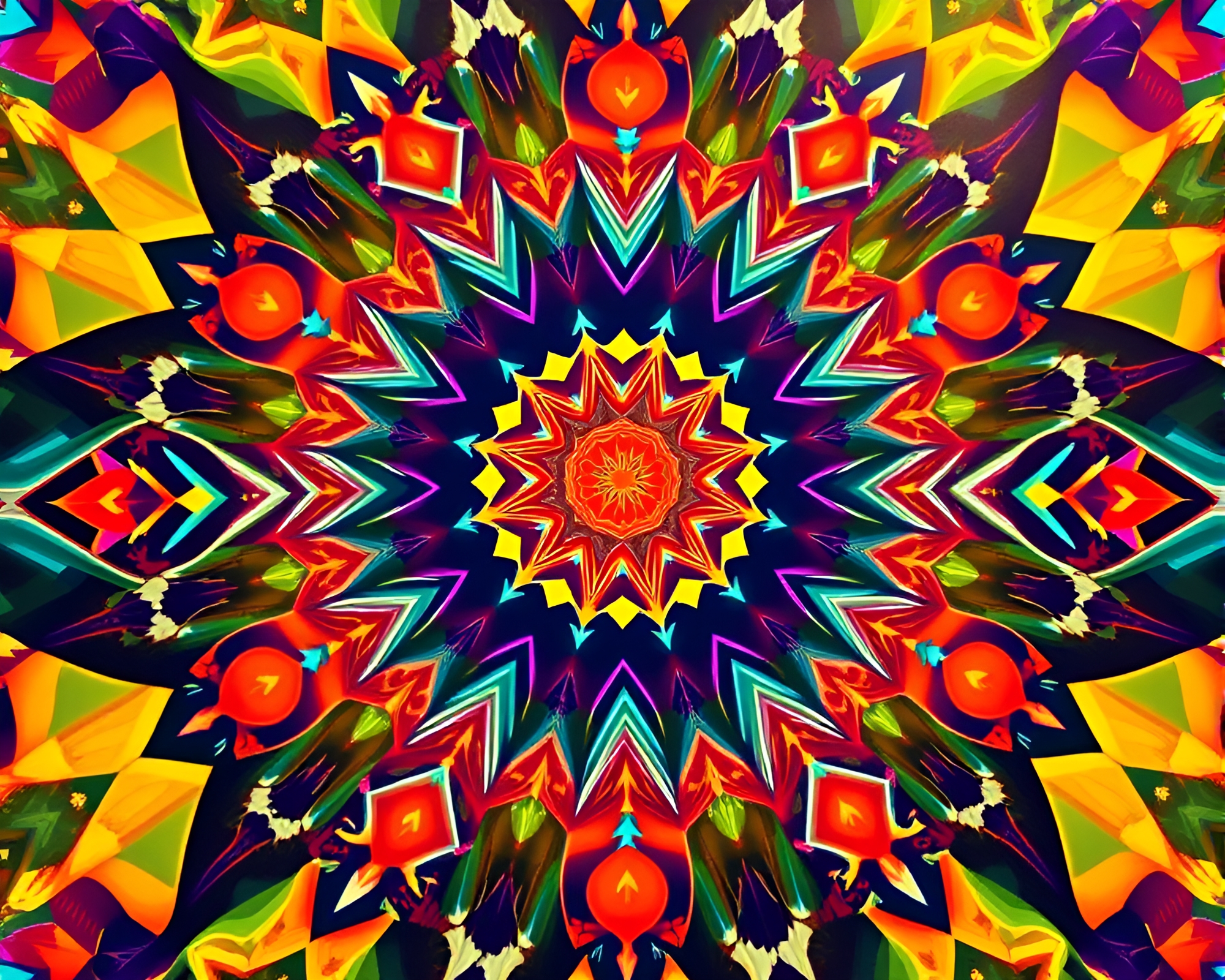 Intricate Kaleidoscopic Dimension in Minimalistic Vector Style – free AI stock image