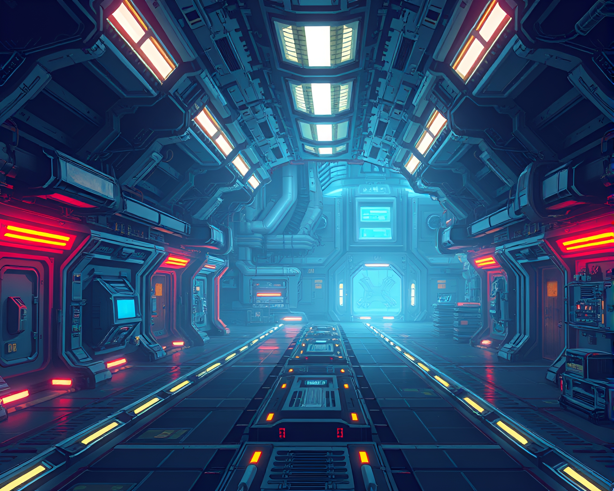 Eerie Beauty of Abandoned Space Station in Pixel Art – free AI stock image