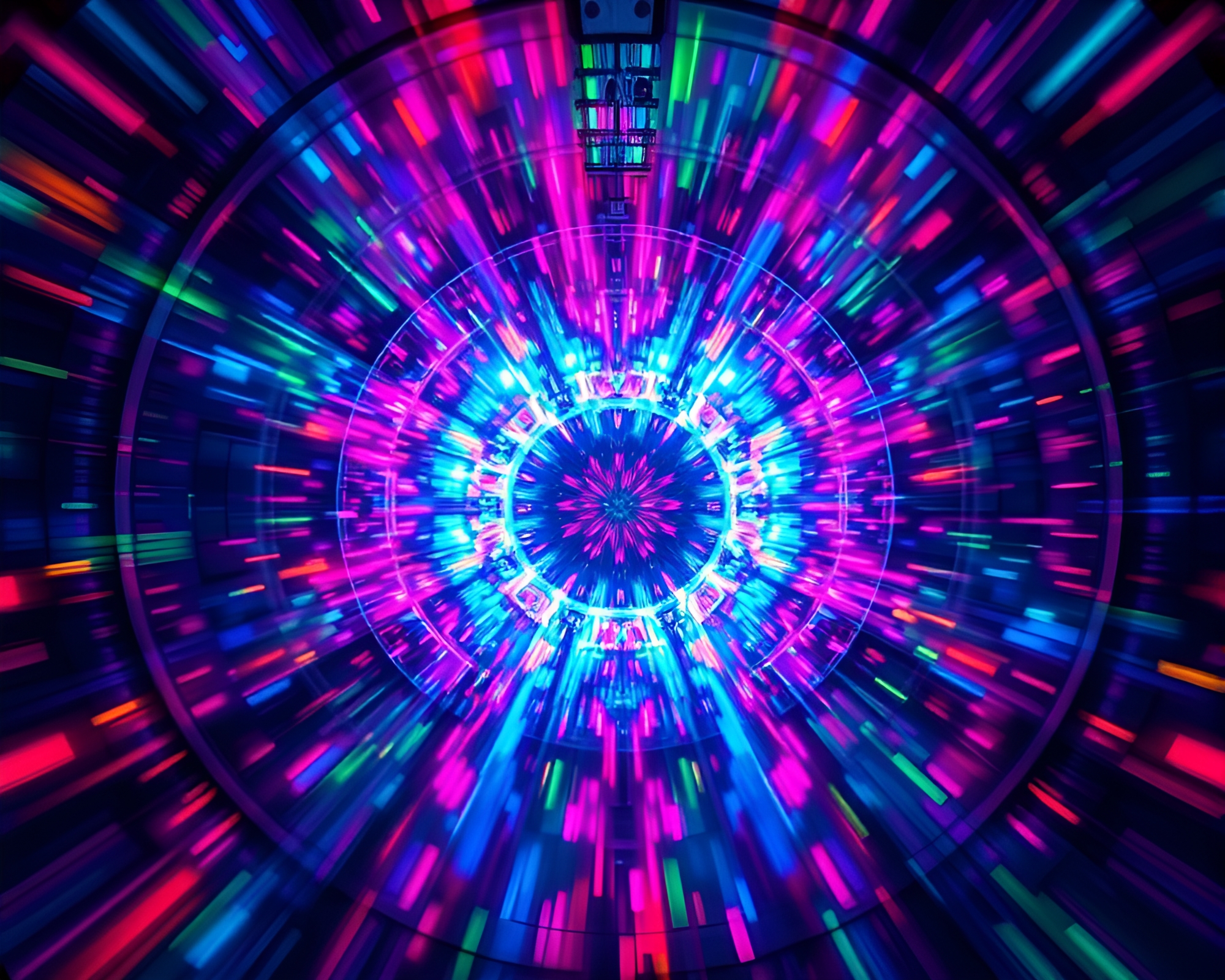Neon Symphony: Zero-Gravity Kaleidoscope – free AI stock image