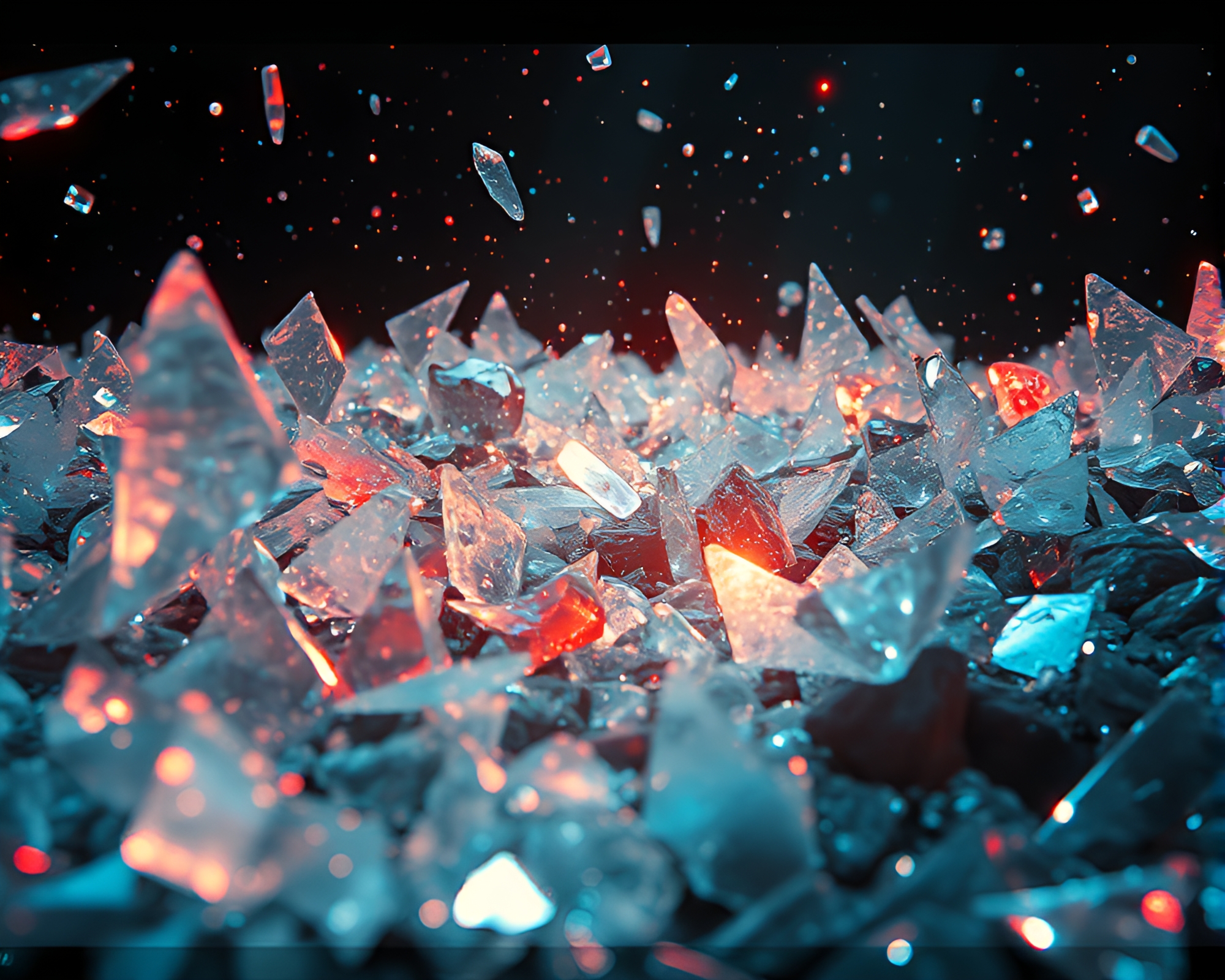 Surreal Glass Shard Landscape in Glitch Art Aesthetics – free AI stock image