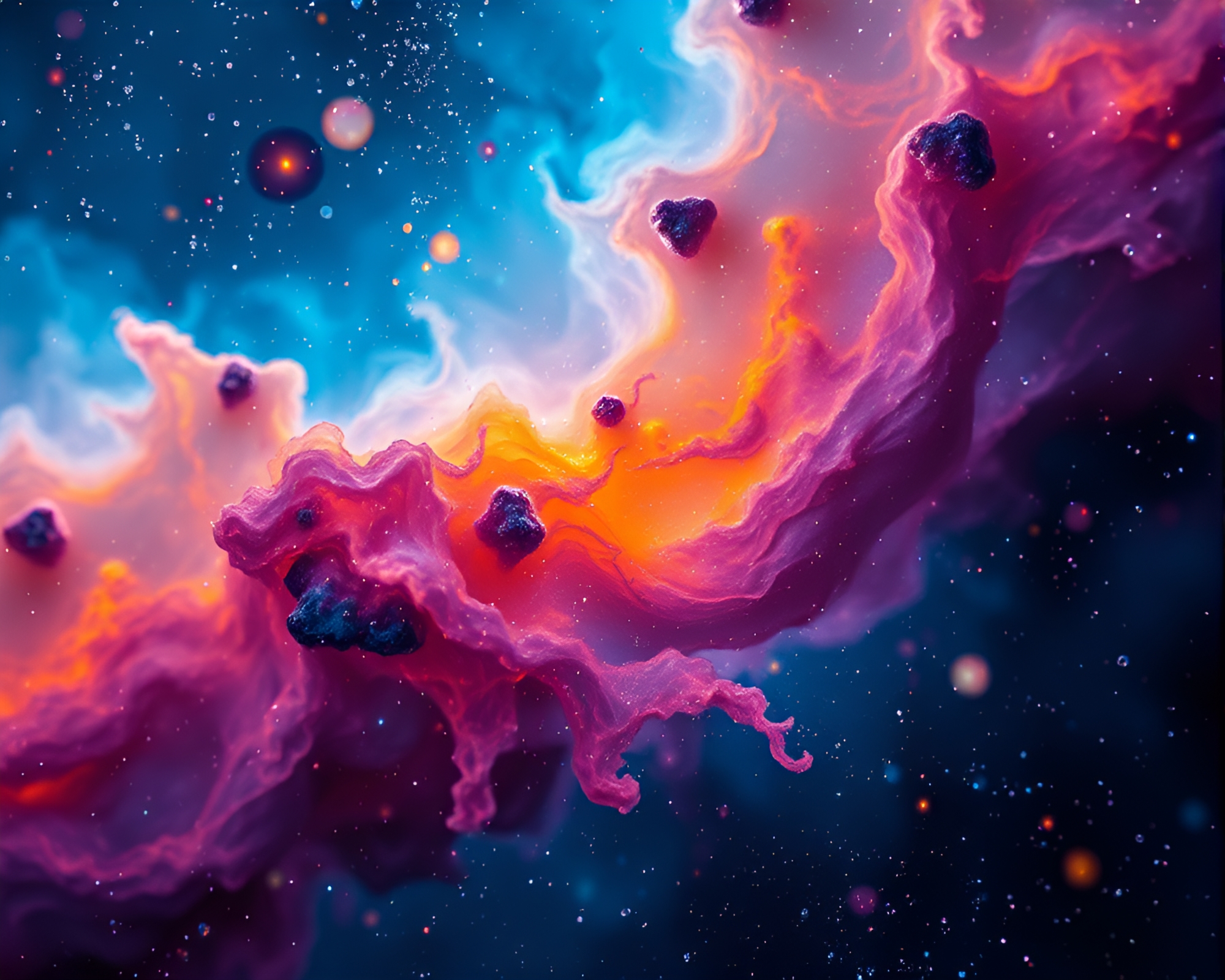 Stunning Macro Photography of Mesmerizing Cosmic Nebula at Twilight – free AI stock image