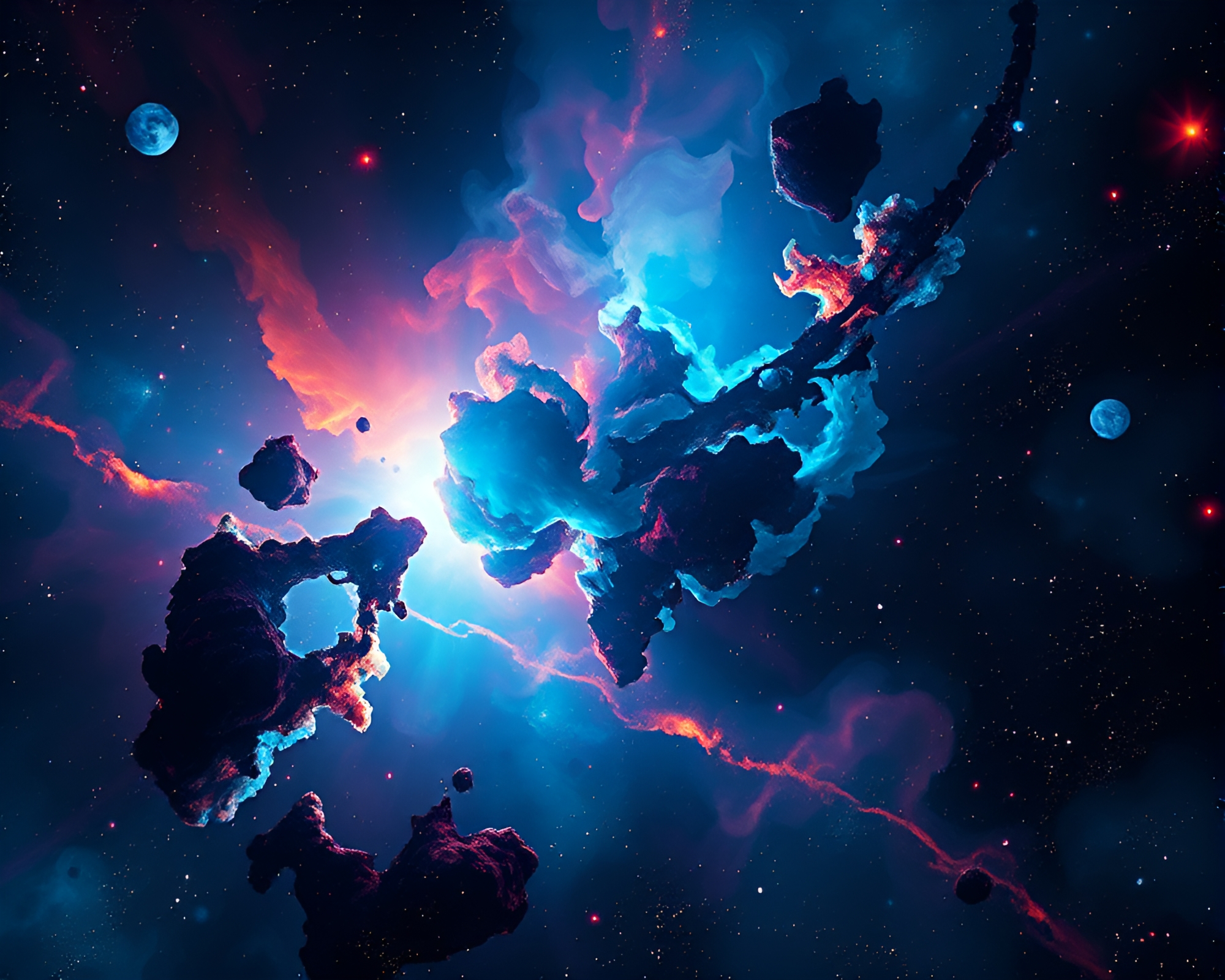 Mesmerizing Cubist Cosmic Nebula Captures Outer Space Beauty – free AI stock image