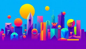 Abstract Geometric Cityscape Design – free AI stock image