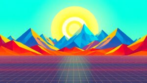 Abstract Geometric Landscape Design – free AI stock image