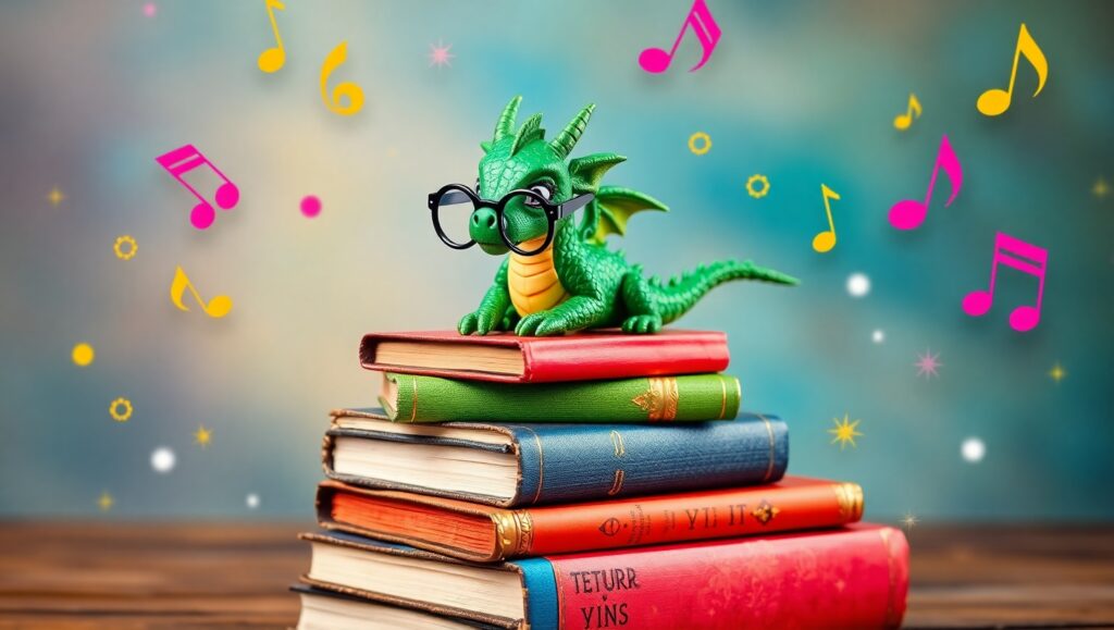 Adorable Dragon Scholar with Glasses – free AI stock image