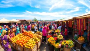 Aerial View of a Vibrant Market cs0 – free AI stock image