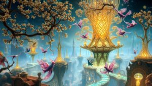 Aerial Wonders of the Glass City – free AI stock image