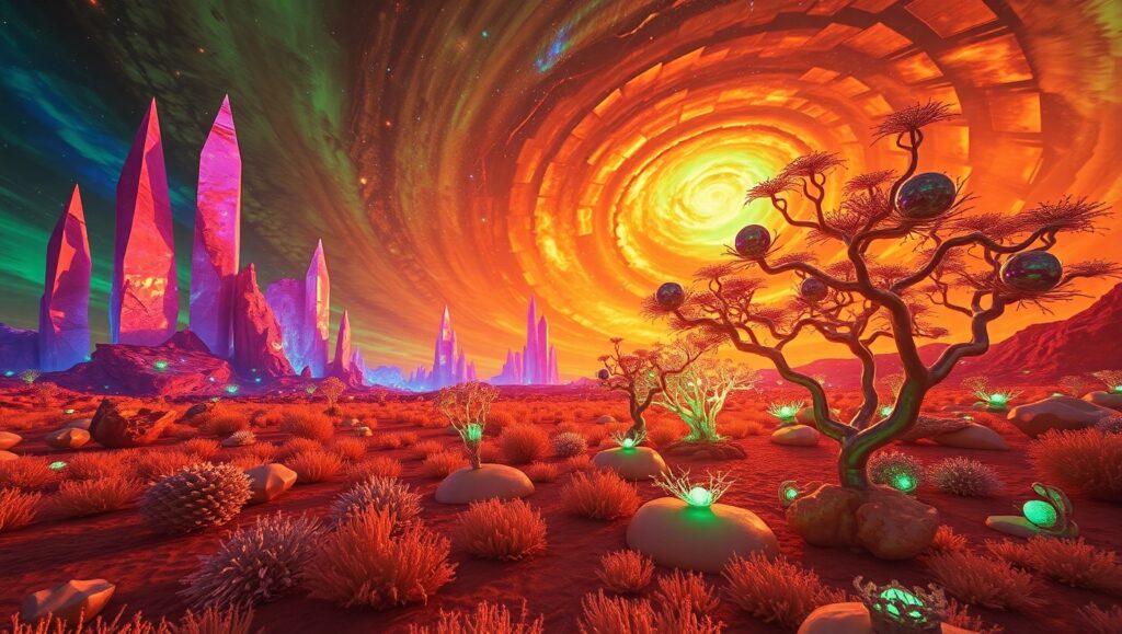 Alien Crystals in Infrared Light – free AI stock image