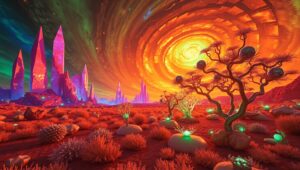 Alien Crystals in Infrared Light – free AI stock image