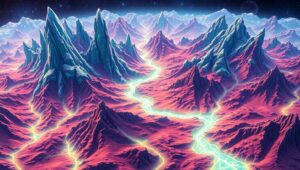 Alien Landscape Topographic Map – free AI stock image