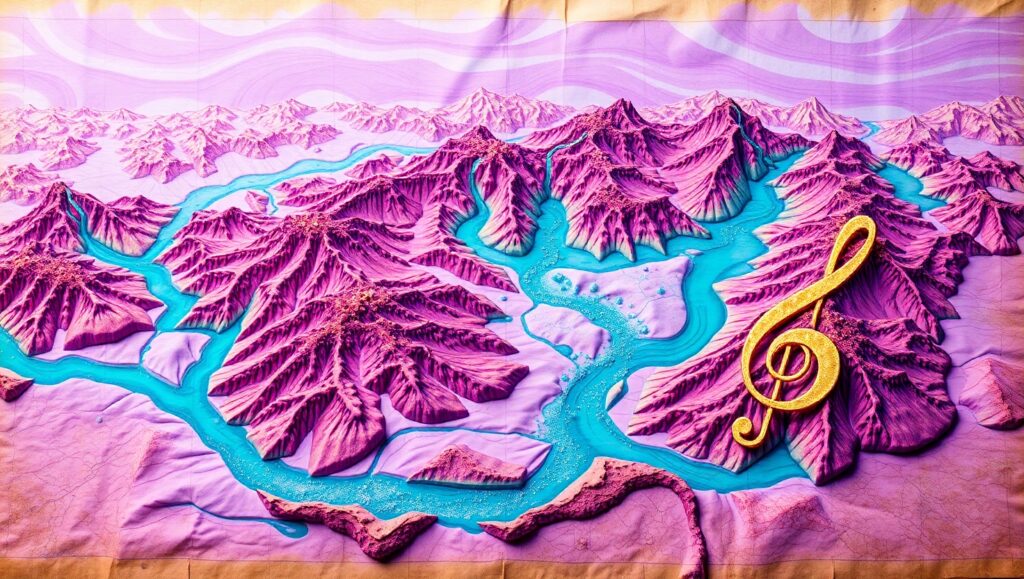 Alien Landscape Topographic Map PzW – free AI stock image