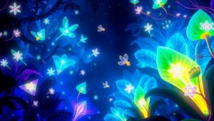 Alien Rainforest Under Starry Skies – free AI stock image