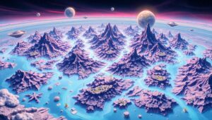 Alien Topography: A Colorful Journey – free AI stock image