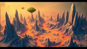 Alien Topography of Crystal Realms – free AI stock image