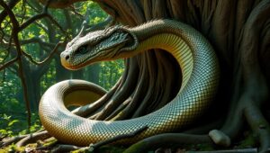 Ancient Forest’s Mystical Guardian – free AI stock image