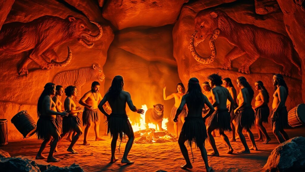 Ancient Ritual Dance Under Stars – free AI stock image