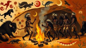 Ancient Ritual Dance Under Stars aTw – free AI stock image