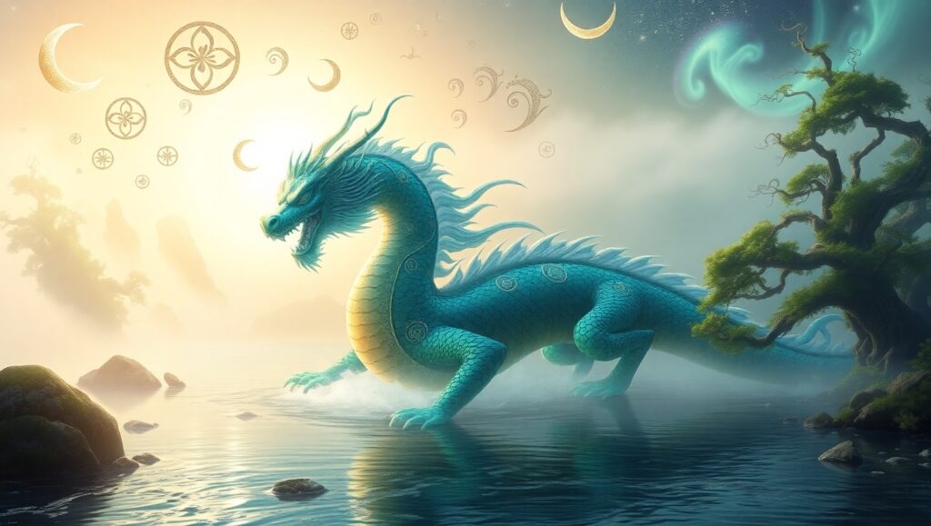 Ancient River Guardian Unveiled – free AI stock image