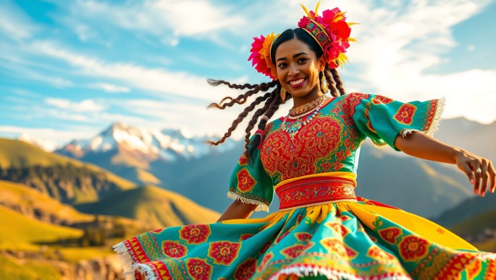 Andean Dance in Traditional Costume – free AI stock image