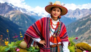 Andean Mountain Traditional Costume Showcase – free AI stock image
