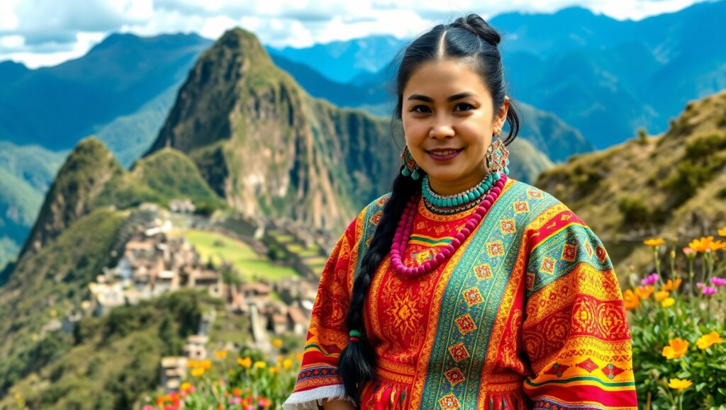 Andean Vibrance in Traditional Fashion – free AI stock image