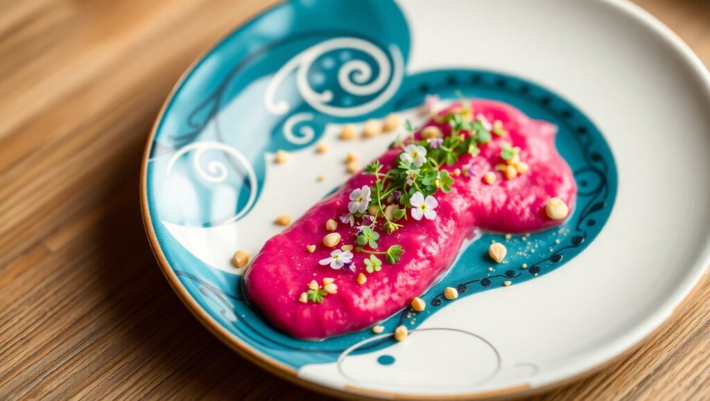 Artful Beetroot Culinary Presentation – free AI stock image
