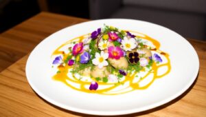 Artful Gourmet Dish Presentation – free AI stock image