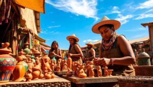 Artisan Marketplace in Clay Style – free AI stock image