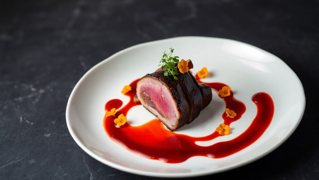 Artistry on a Gourmet Plate – free AI stock image