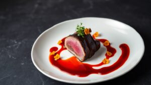 Artistry on a Gourmet Plate – free AI stock image