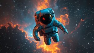 Astronaut in a Colorful Cosmos – free AI stock image