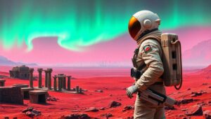 Astronaut’s Solitude on Alien World – free AI stock image