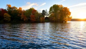 Autumn Reflections by the Lake – free AI stock image