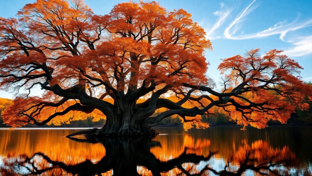 Autumn Serenity Beneath the – free AI stock image
