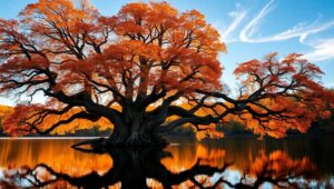 Autumn Serenity Beneath the – free AI stock image