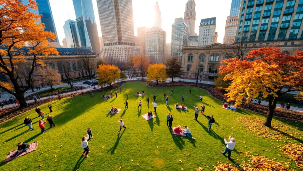Autumn Vibes in a City Park – free AI stock image