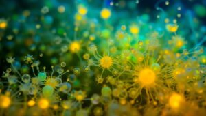 Bioluminescence Under the Microscope – free AI stock image