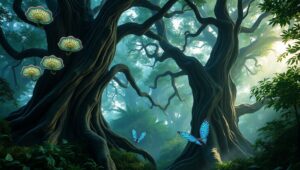 Bioluminescent Forest Creatures At Dusk – free AI stock image