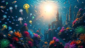 Bioluminescent Wonders of the Deep – free AI stock image