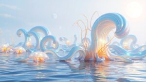 Biomorphic Harmony in Nature’s Flow – free AI stock image