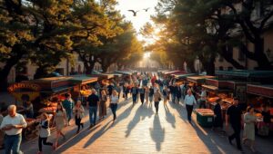 Bird’s Eye View of Morning Hustle – free AI stock image