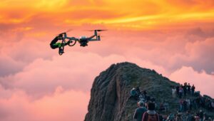 Breathtaking Cliffside Biking Stunts – free AI stock image