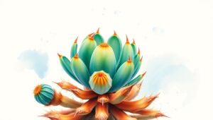 Cactus-Tropical Flower Hybrid Study – free AI stock image