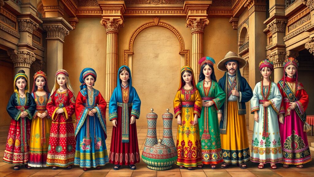 Celebration of Cultural Traditional Costumes – free AI stock image