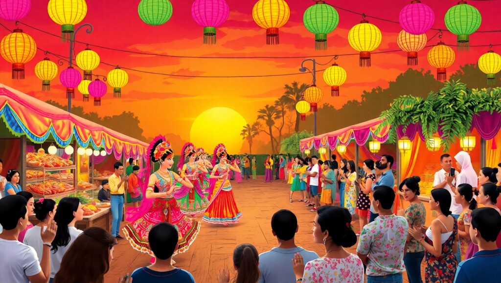 Celebration of Cultures in Full Bloom – free AI stock image