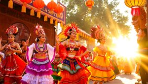 Celebration of Global Traditional Costumes – free AI stock image