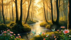 Celestial Forest of Dreams – free AI stock image