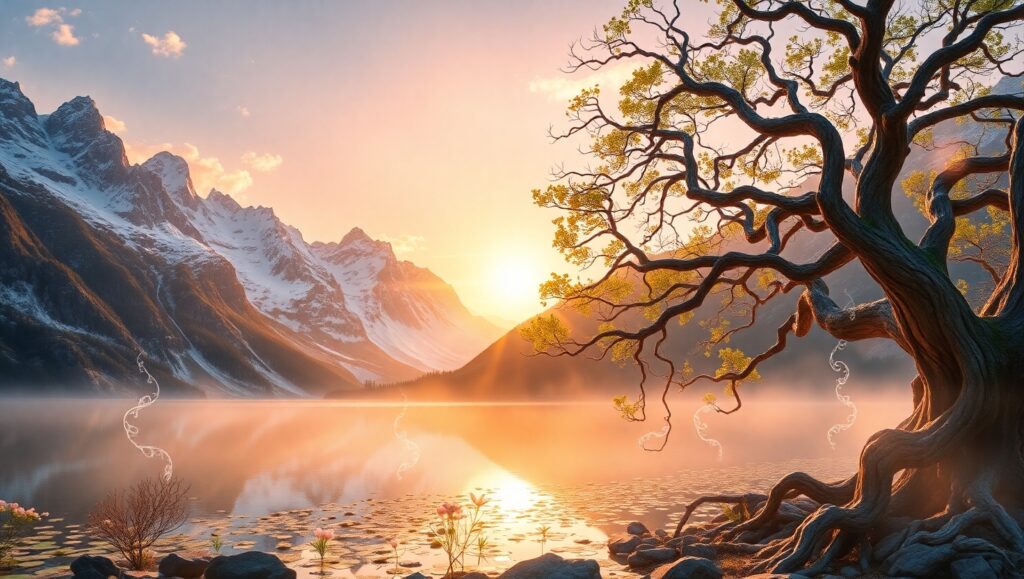 Celestial Harmony at Dawn – free AI stock image