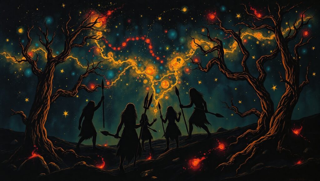 Celestial Hunt Under Starry Skies – free AI stock image